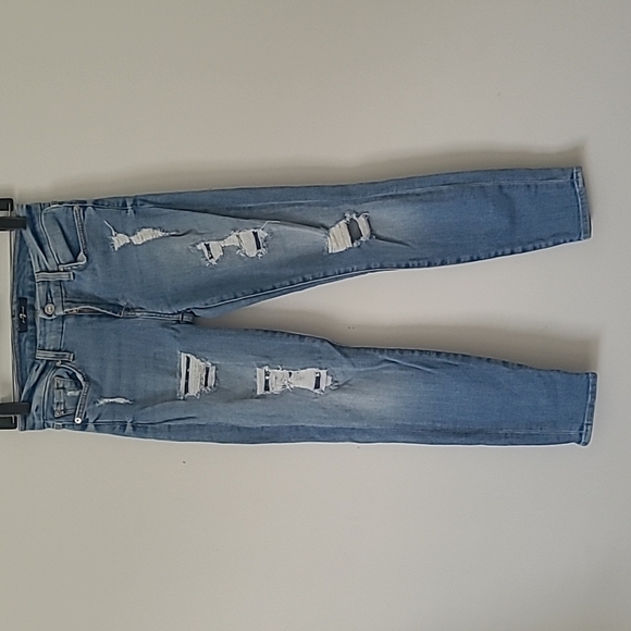 7 for all Mankind Ankle Skinny jeans The Sequin Destroy in Light Blue Size 26 - Picture 5 of 14